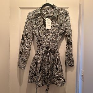 Black and White Zara Wrap Dress